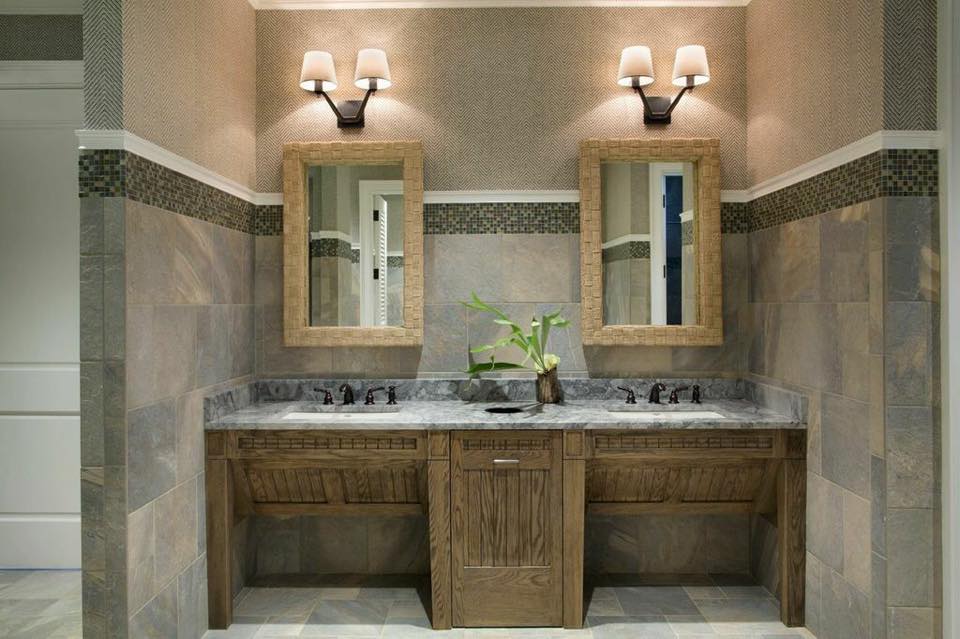 Two sinks in a rest room